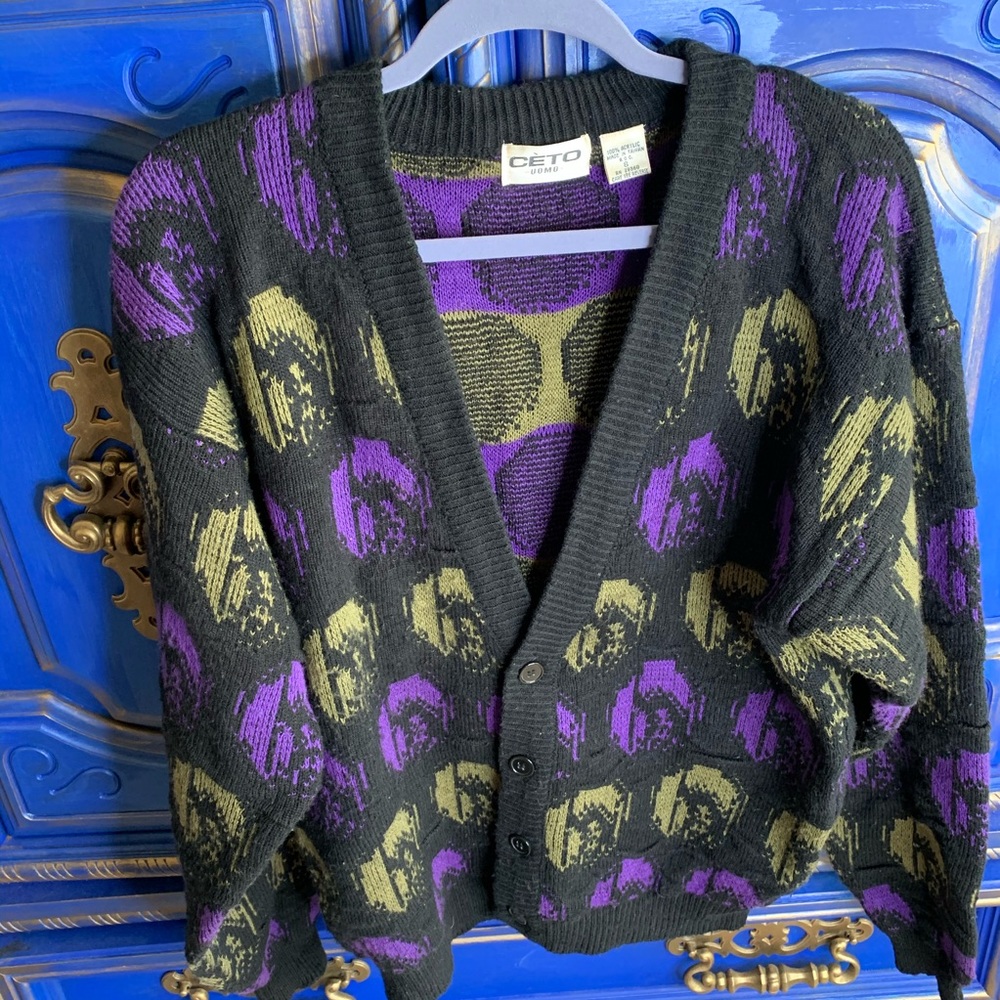 Vintage Ceto Uomo Mens Cardigan Sweater Small - Picture 1 of 4